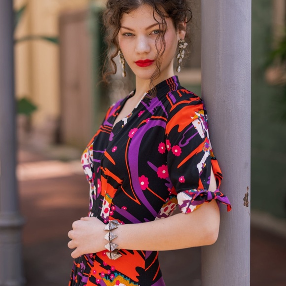 Trashy Diana by Candice Gwinn TIE  SLEEVE JENNY LONG DRESS  NWT size 2 - Picture 6 of 11